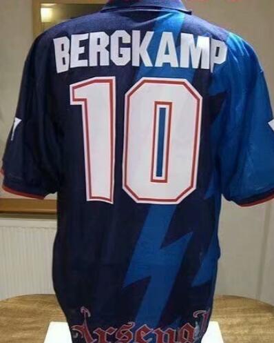 1995-96 Arsenal Retro Away Kit Soccer Jersey BERGKAMP #10